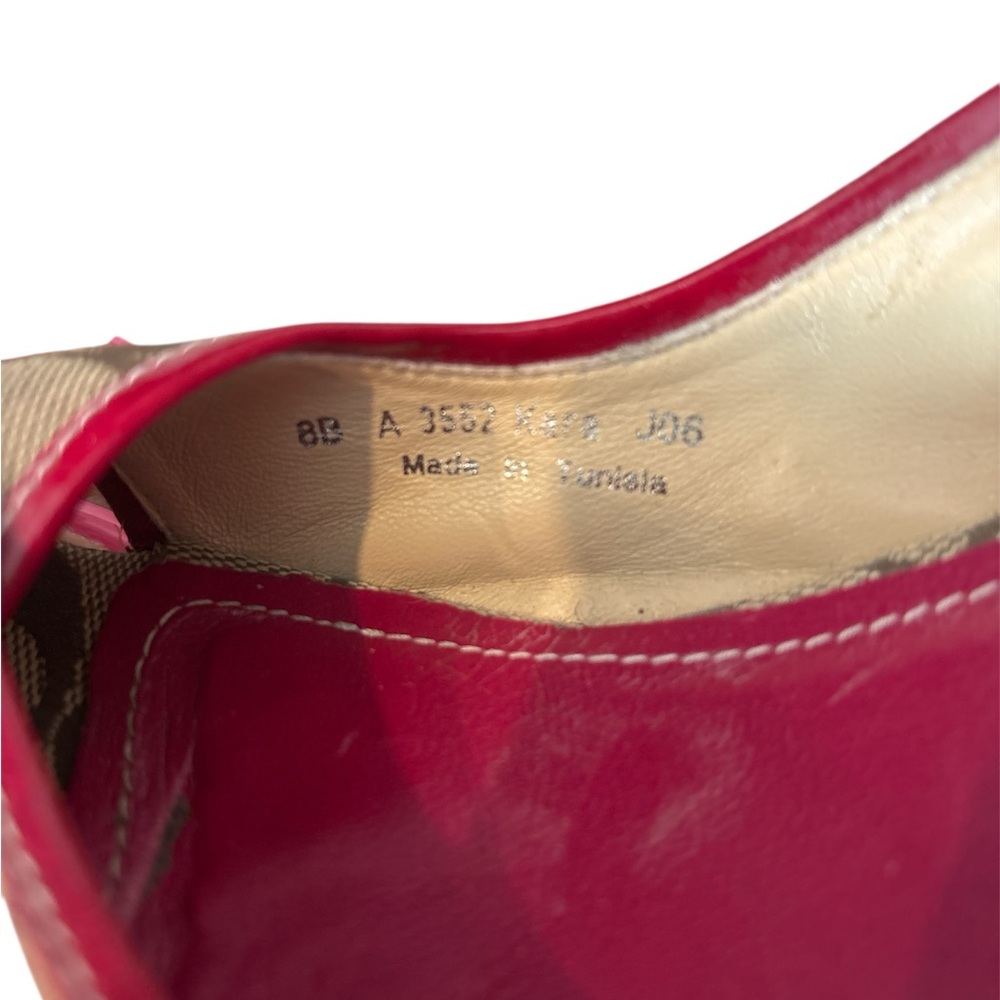 Coach Signature Pink and Tan Wedge Espadrilles - Picture 7 of 7